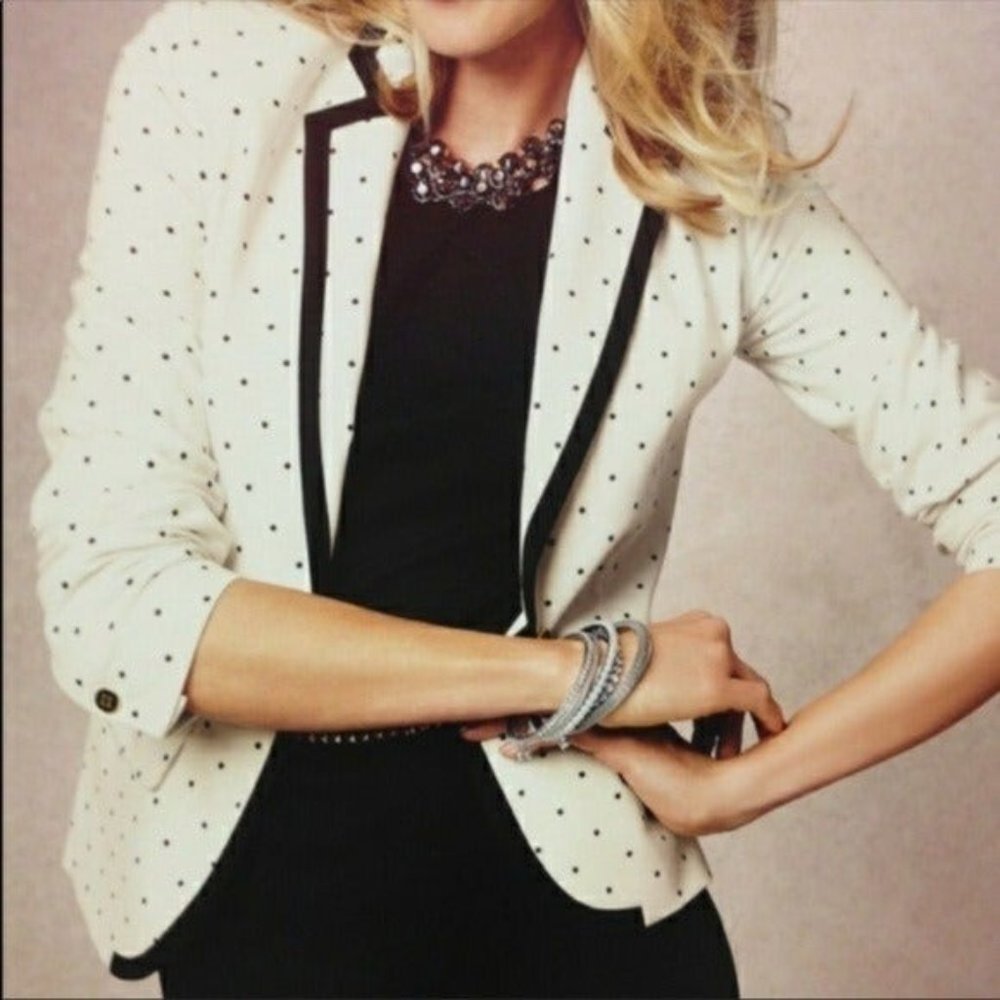 Merona Cream and Black Polka Dot Blazer